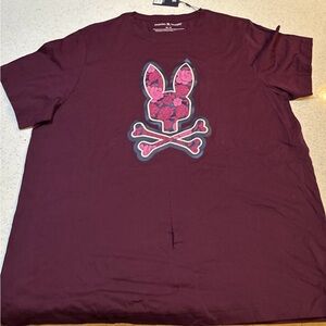 Psycho Bunny Roman Maroon T-Shirt 2xl